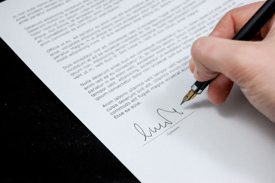 Signing Document Legal Counsel