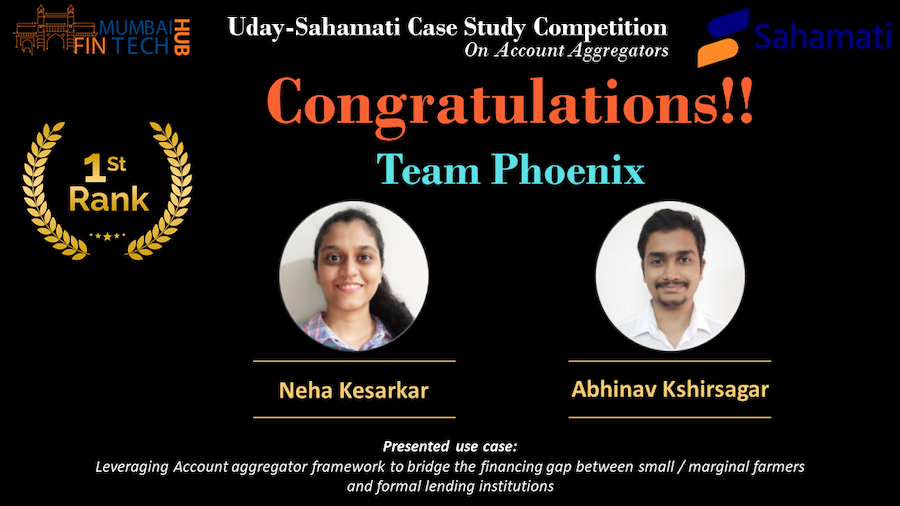 Uday-Sahamati Use Case Competition 2020: Team Phoenix led by Neha Kesarkar along with Abhinav Kshirsagar